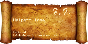 Halpert Irma névjegykártya