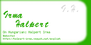 irma halpert business card